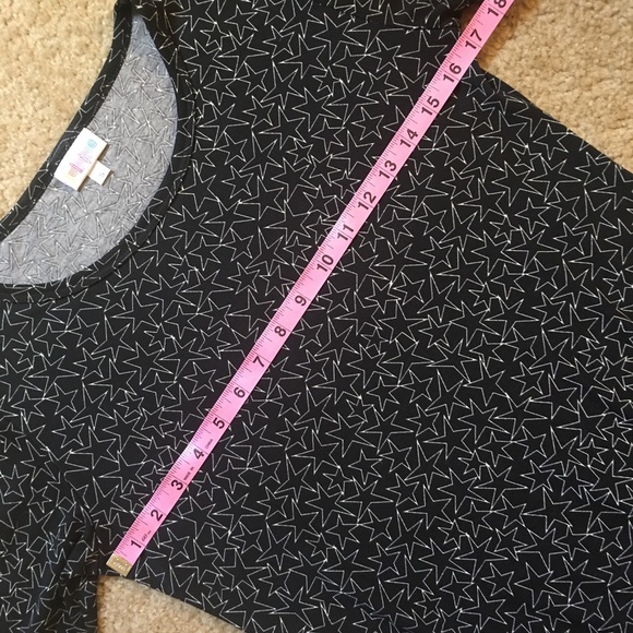 LuLaRoe Julia Dress black with white star print - Picture 6 of 11